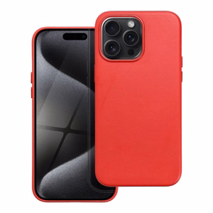 Чехол Leather Mag Cover (MagSafe) для iPhone 15 Pro Max красный