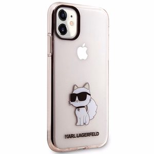 Karl Lagerfeld KLHCN61HNCHTCP iPhone 11 / Xr 6.1" rožinis/rožinis kietas dėklas Ikonik Choupette