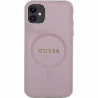 Guess GUHMN61PSAHMCP dėklas telefonui iPhone 11 / Xr - rožinis Saffiano Magnetinis