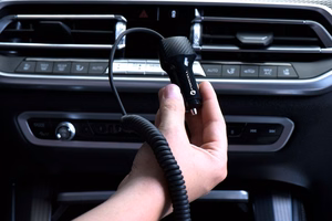 FORCELL F-ENERGY Carbon CC50-1AC automobilinis įkroviklis USB A su kabeliu Type C PD QC3.0 3A 38W juodas