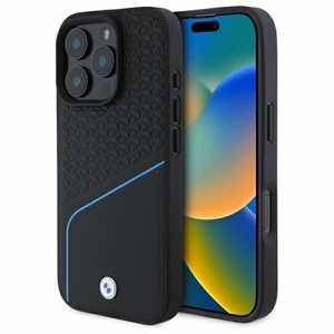 BMW Sign odinės tekstūros ir linijos magnetinis dėklas telefonui iPhone 16 Pro Max - juodas