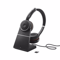 Jabra Evolve 75 SE Laisvų rankų įranga Vielinis ir Bevielis Su lankeliu Skambučiai / muzika Bluetooth Įkrovimo stovas Juoda