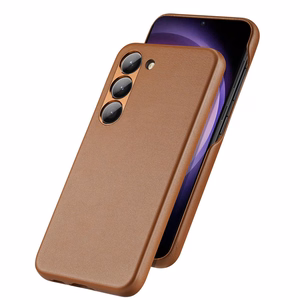 Dux Ducis Grit dėklas Samsung Galaxy S23+ eleganti dėklas iš dirbtinės odos ruda