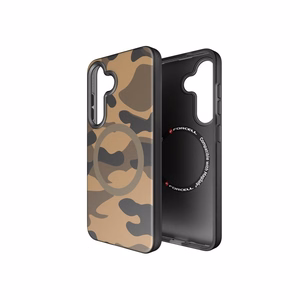 FORCELL F-PROTECT Lygiai su dviejų sluoksnių 4D technologija, militarinio kritimo testo suderinamas su MagSafe SAMSUNG S25 - desert kamufliažas