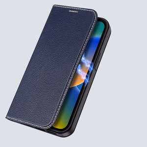 Dux Ducis Skin X2 dėklas telefonui iPhone 14 Plus su magnetine uždanga mėlynas