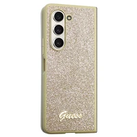 Guess Glitter Script dėklas telefonui Samsung Galaxy Z Fold 5 - auksinis