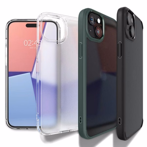 Spigen Crystal Hybrid dėklas telefonui iPhone 15 Plus - skaidrus juodas