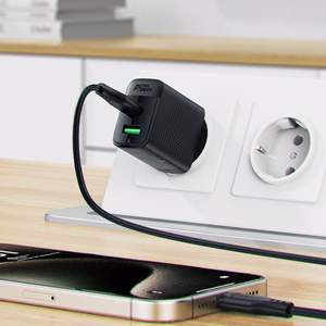 "Acefast A78" įkroviklio tinklas GaN USB-A / USB-C PD 20 W - juodas