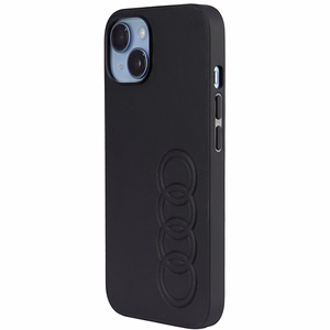 Audi sintetinės odos dėklas telefonui iPhone 14 6.1" juodas/juodas kietas dėklas AU-TPUPPCIP14-TT/D1-BK