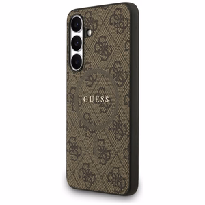 Guess 4G Ring Classic Logo Magnetinis dėklas telefonui Samsung Galaxy S25 FE - ruda