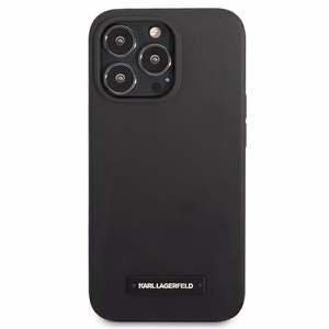 Karl Lagerfeld silikoninis plokštelės dėklas iPhone 13 Pro / iPhone 13 - juodas