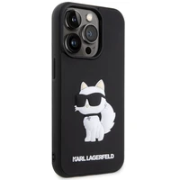 Karl Lagerfeld KLHCP14X3DRKHNK iPhone 14 Pro Max 6.7" juodas/juodas kietas dėklas Rubber Choupette 3D