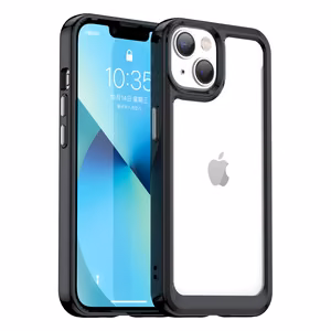 Чехол Outer Space для iPhone 14 Plus жёсткий с гелевой рамкой чёрный