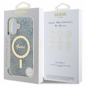 Guess IML 4G MagSafe iPhone 16 dėklas - mėlynas