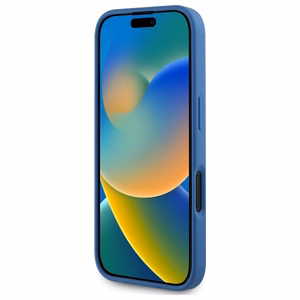 Guess GUHMP16SP4ROPEMCB iPhone 16 6.1" mėlynas/mėlynas kietas dėklas 4G Gėlių Raštas Magnetinis