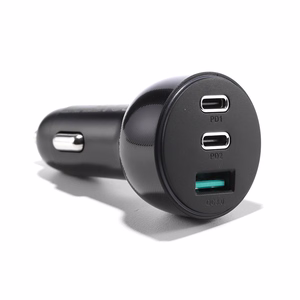 Joyroom automobilinis įkroviklis 70W su 3 jungtimis: USB, 2 x USB-C juodas (JR-CL26)