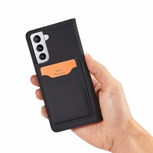 Magnetinis kortelių dėklas Samsung Galaxy S22 + (S22 Plus) piniginė kortelių laikiklis juodas
