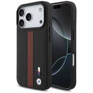 BMW M Perforuotas juostelės logotipas MagSafe dėklas telefonui iPhone 17 Pro - raudonas