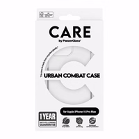 CARE by PanzerGlass Urban Combat dėklas telefonui iPhone 15 Pro Max - skaidrus