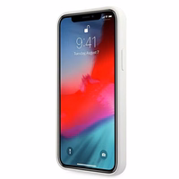 Guess GUHCP12SLSLMGWH iPhone 12 mini 5.4" baltas/baltas kietas dėklas Metal Logo Script