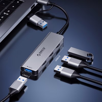 Orico YSA5-U3 USB-A/USB-C Hub prijungimo stotelė 3x USB-A 2.0 + 1x USB-A 3.0 - pilka