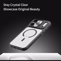 Rock Guard serijos magnetinis dėklas telefonui Iphone 17 Pro skaidrus-juodas