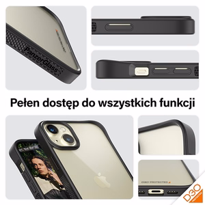 PanzerGlass ClearCase dėklas telefonui iPhone 15 Plus / 14 Plus su Karinė Lygio Sertifikatu - Skaidrus & Juodas