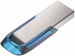 SanDisk Ultra Flair USB atmintinė 128 GB USB Type-A 3.2 Gen 1 mėlyna, sidabrinė