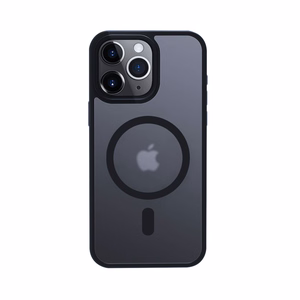 Crong Hybrid Frost MAG Cover dėklas, skirtas iPhone 15 Pro, suderinamas su MagSafe, tamsiai mėlynas