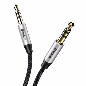 Baseus Yiven 3,5 mm mini jack AUX audio kabelis, 1 m, juoda/sidabrinė
