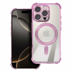 Dėklas ANTISHOCK ELECTRO IPHONE 17 Pro Max suderinamas su MagSafe rožinis