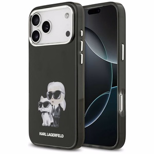 Karl Lagerfeld IML Aquarelle Karl & Choupette & Logo Magnetinis dėklas telefonui iPhone 17 Pro Max - juodas