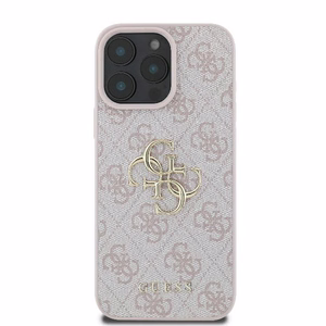 Guess 4G Didelis logotipo dėklas telefonui iPhone 16 Pro - rožinis