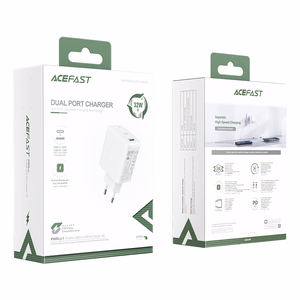Acefast sieninis įkroviklis USB Type C / USB 32W, PPS, PD, QC 3.0, AFC, FCP baltas (A5 baltas)