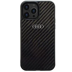 Audi Anglies pluošto iPhone 13 Pro Max 6.7" juodas/juodas kietas dėklas AU-TPUPCIP13PM-R8/D2-BK
