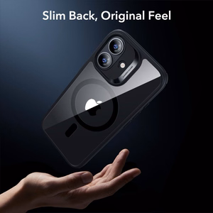 ESR Classic Hybrid MagSafe + grūdinto stiklo rinkinys iPhone 17 – skaidriai juodas