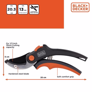 Sekatorius BLACK+DECKER su prasilenkiančiais ašmenimis, 20,3 cm