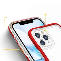 Skaidrus 3in1 dėklas iPhone 11 Pro Max su rėmo gelio dangteliu raudonos spalvos