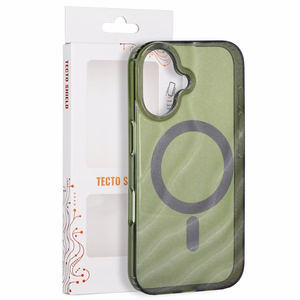 „Tecto Shield Desert Mag“ dėklas, skirtas iPhone 16 6,1", tamsiai alyvuogių spalvos