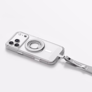 AmazingThing Minimal Mag Lens dėklas, skirtas iPhone 18 Pro, su kameros apsauga ir dirželio tvirtinimu, suderinamas su MagSafe – spalva: skaidri