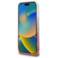 Guess IML Blizgučių gradientas Magnetinis dėklas telefonui iPhone 16 Pro - rožinis