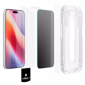 Spigen Glas.tR EZ Fit Pro HD AC privatumo grūdintas apsauginis stiklas, skirtas iPhone 18 Pro