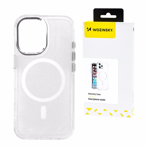 Wozinsky Blizgus dėklas su Magnetiniu Samsung Galaxy S25 - Permatomas su Blizgučiais