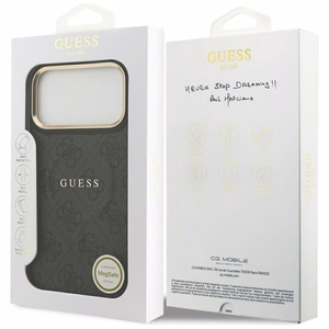 GUESS dėklas telefonui (m) IPHONE 17 Pro Max suderinamas su MagSafe PU 4G W/ Classic - juodas