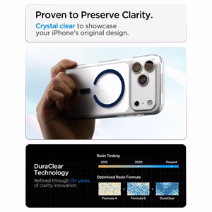 Spigen Ultra Hybrid MagSafe dėklas iPhone 18 Pro Max / 17 Pro Max, skaidrus tamsiai mėlynas