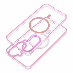 Dėklas Samsung A27 Frame Clear Hybrid Mag Cover, suderinamas su MagSafe, pudros rožinis