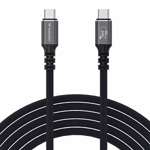 Wozinsky WPS-UY415S USB-C Thunderbolt 4 kabelis 240W 1.5m 4K - juodas