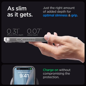 Spigen Ultra Hybrid Mag dėklas su MagSafe iPhone 15 Pro - baltas