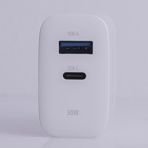 Forever TC-07-30AC PD QC įkroviklis 1x USB-C 1x USB 30W baltas + USB-C - USB-C laidas 60W