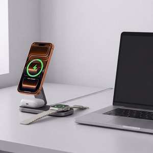 „Tech-Protect A52 MagSafe Qi2.2“ 25 W belaidė „3 viename“ įkrovimo stotelė – juoda